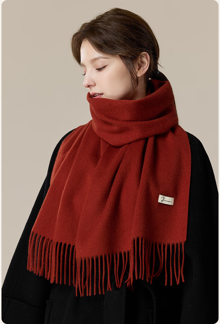 JIUMU Pure Wool Scarf for Women, Autumn And Winter Neck Warmer, Ladies' Warm Shawl, Gift for Women, Gift for Mom, Mid-Autumn Festival Birthday Present 13