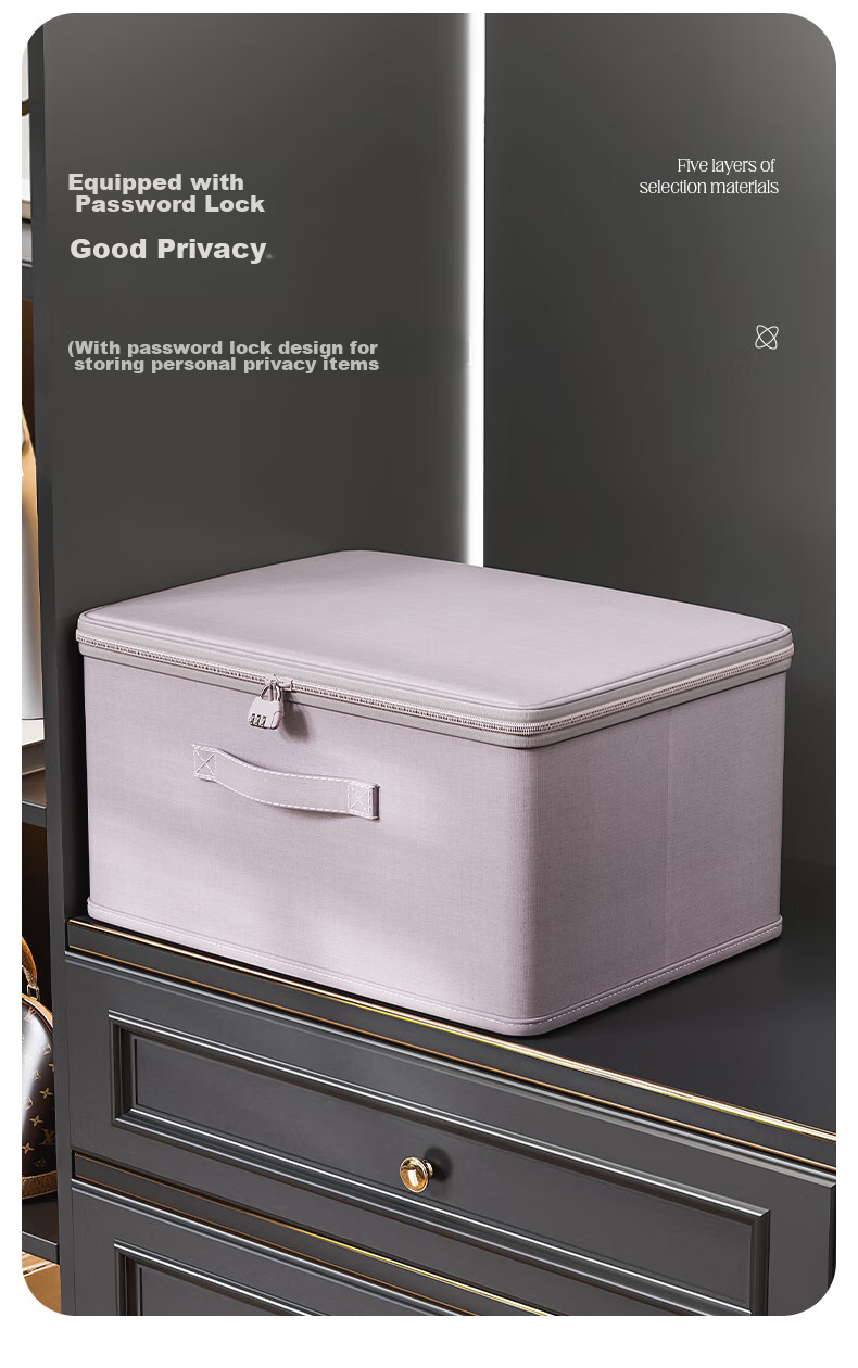 Bonnie Home Covered Clothes Storage Box Large Capacity Foldable Quilt Clothing Down Jacket Organizer Bin 5