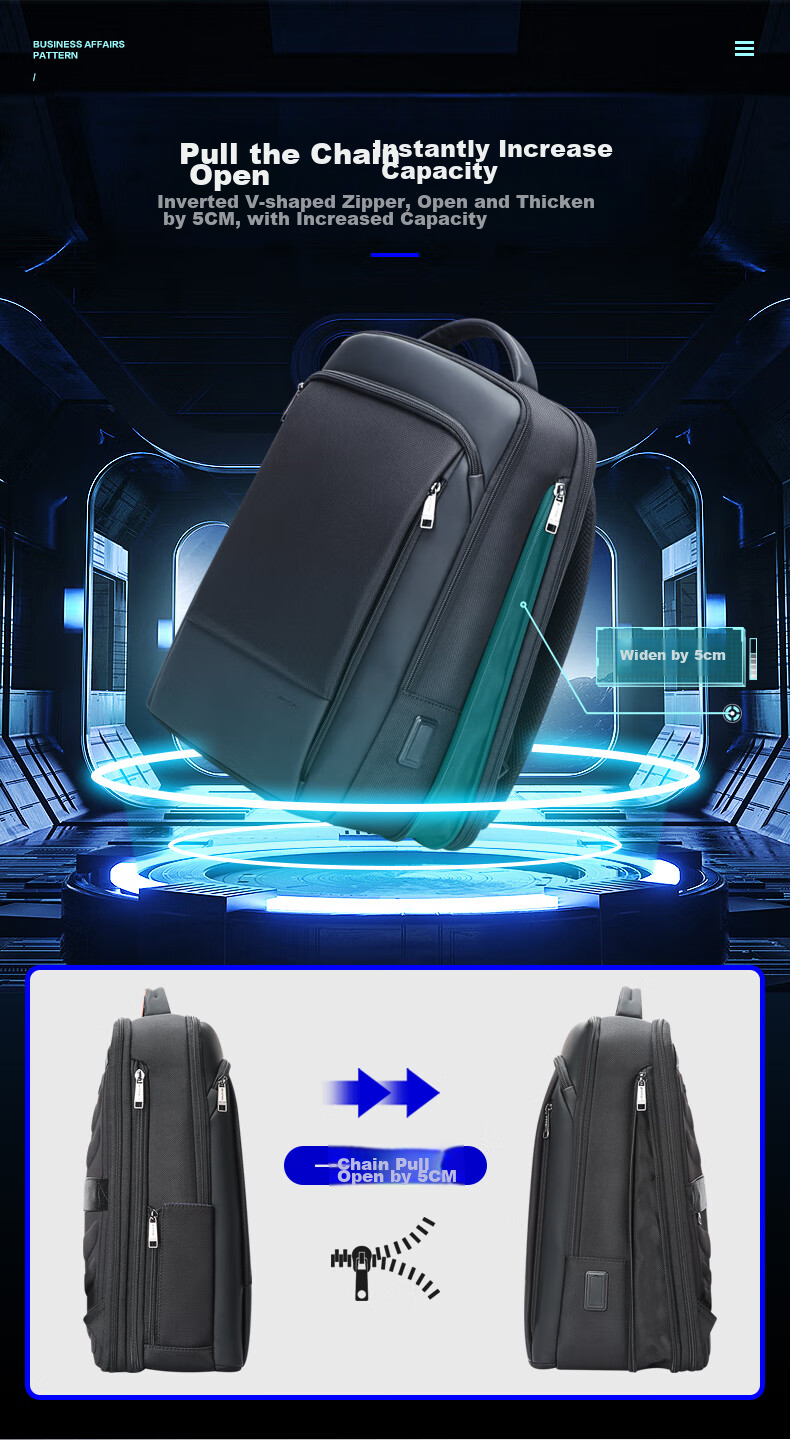 Bopai Business Backpack for Men, 16-Inch Laptop Bag, Travel Bookbag, Father's Day Gift 2