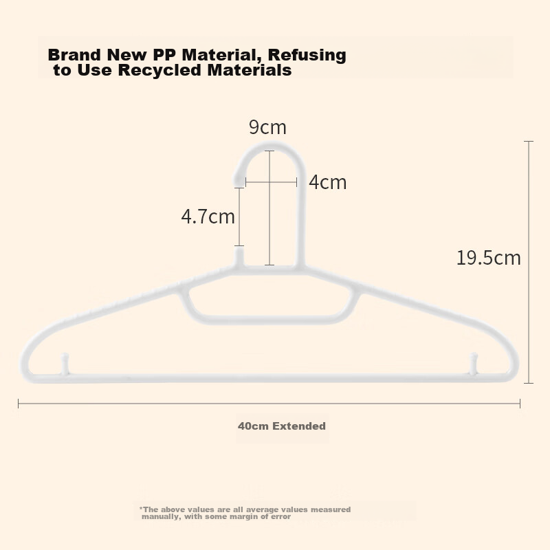 ZUO ZHUAN JIAO Hangers, Non-Slip Clothes Hangers, Plastic Coat Hangers, Collar Protectors, 10 Pieces