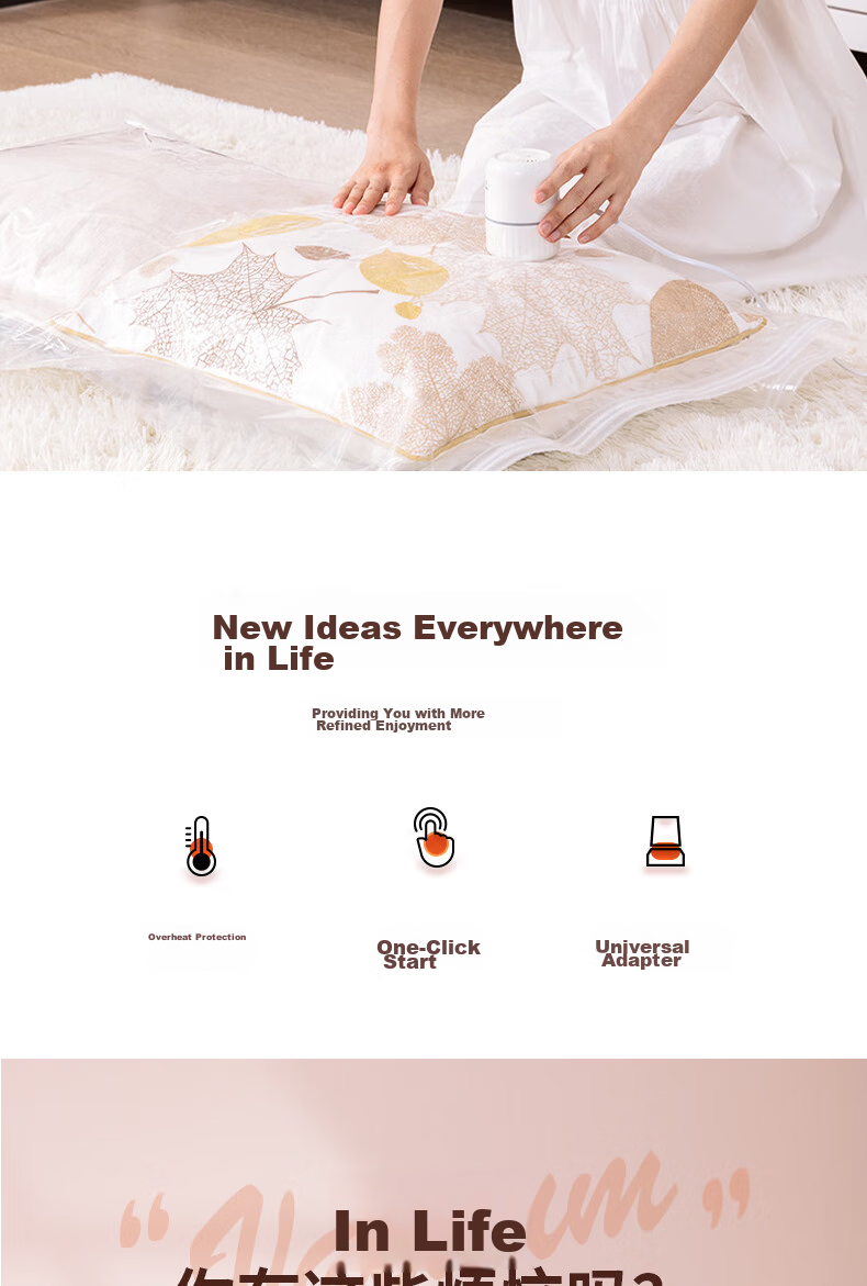 Deli Manual Vacuum Pump Storage Bag Vacuum Compression Pump Specialized for Vacuum Bags, Battery-Free Portable 14930 1