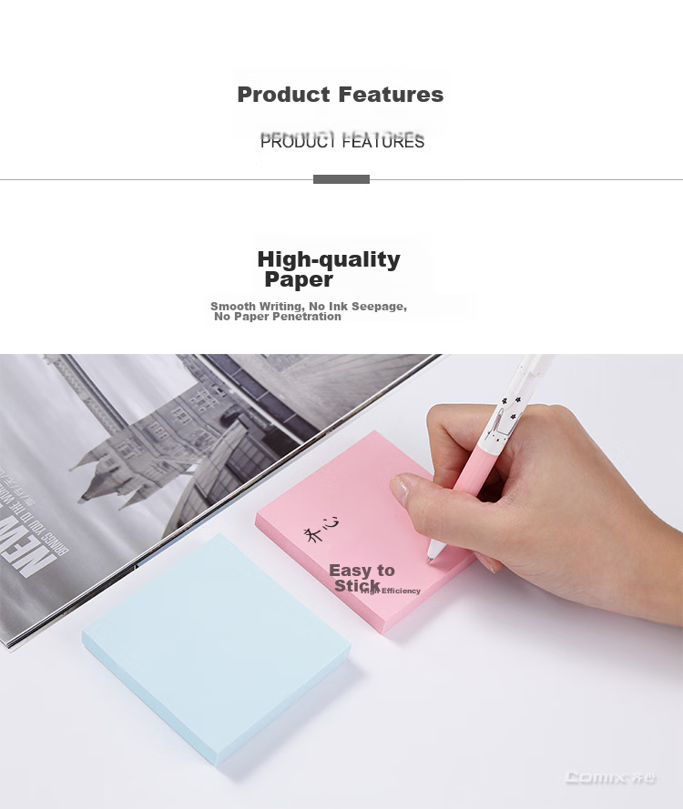 COMIX Sticky Notes/Notepad/Pad/Note Pads (76x76mm), 12 Books/1200 Sheets, D6002, Random Color 4