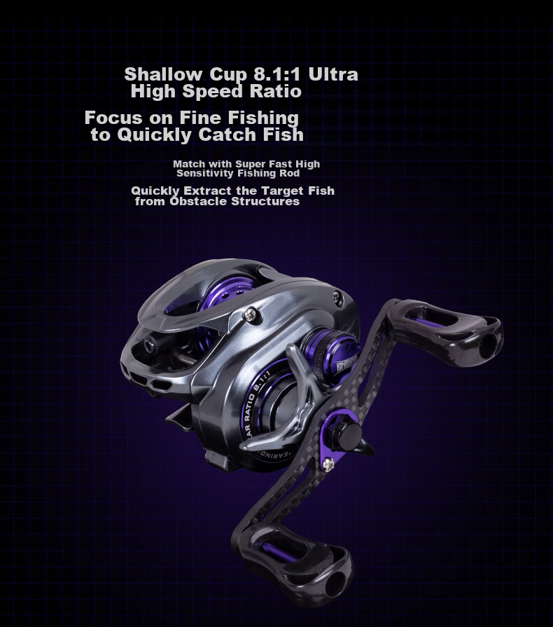 Guowangluya Small Monster Micro Water Drop Wheel, High-Speed Compared to Fugu Fish Wheel, Ultra-Light Shallow Line Cup, Load Unloading Alarm, 7-Speed Double Cup/right Hand 9