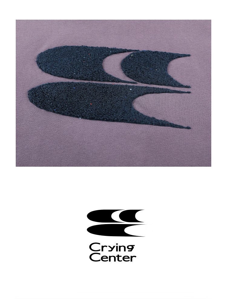 Crying Center Autumn Winter Hooded Logo Polka Dot Drawstring Fleece Thickened Sweatshirt Khaki Gray XS 1