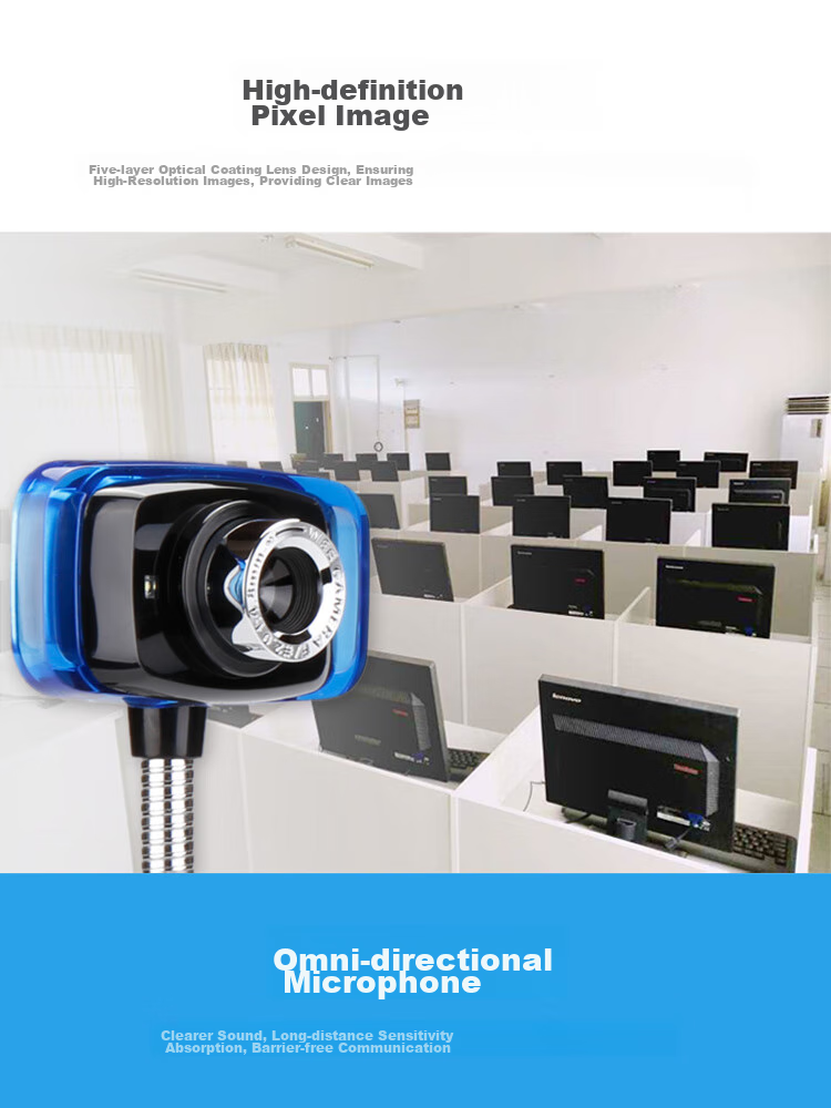 Aoni Computer Camera, 1080P Full HD Facial Recognition Capture, Hotel Real-Name Authentication Camera, No Driver Installation Required, Built-In Microphone, C32 3