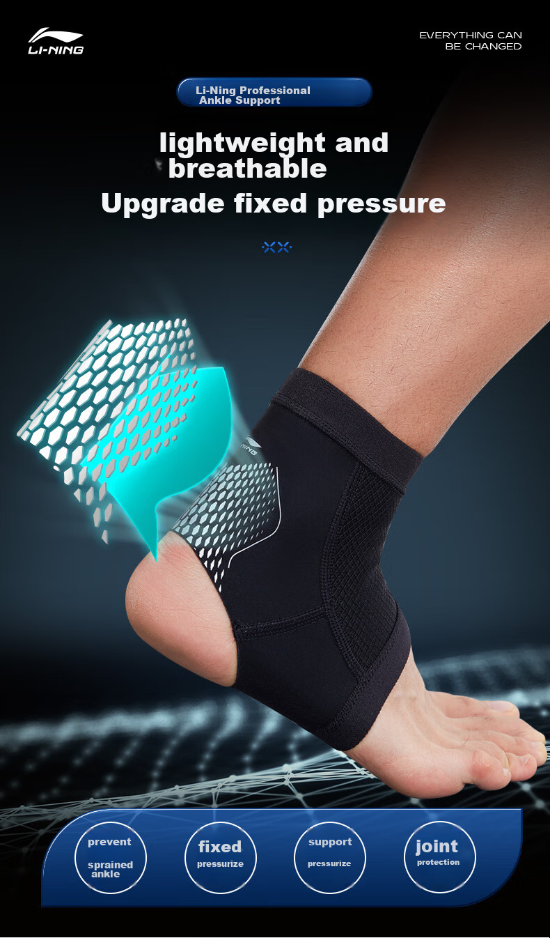 Li-Ning Ankle Brace, Anti-Sprain Foot Protector, Post-Injury Support for Wrist Sprains, Lightweight Basketball Sports Ligament Injury Protectio 2