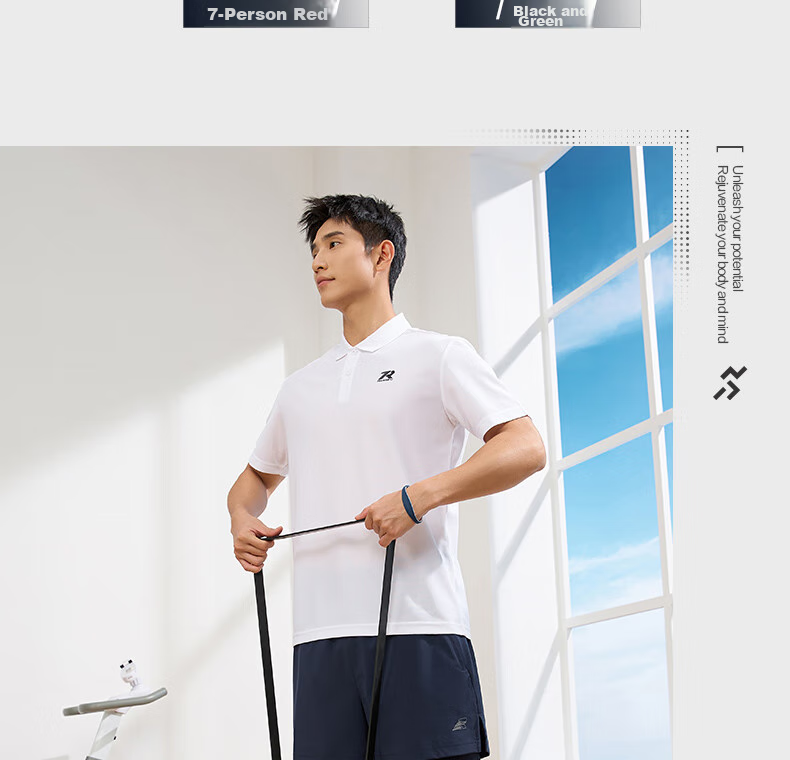 361° Men's Short Sleeve T-Shirt Spring Summer Sports Quick-Dry Running Fitness Polo Shirt 652624109H-5 9