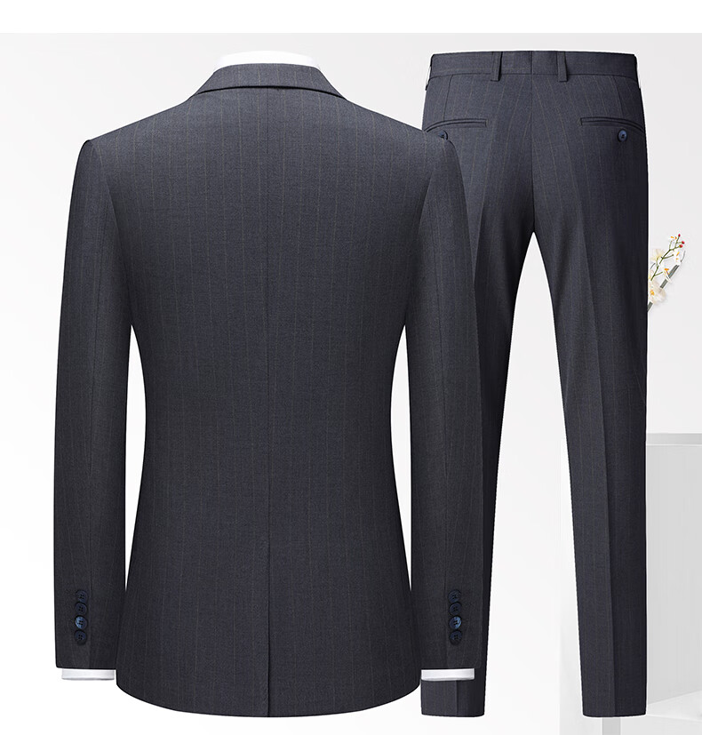 FIRS Wool Blend Men's Slim Fit Business Suit Formal Workwear Tuxedo 5