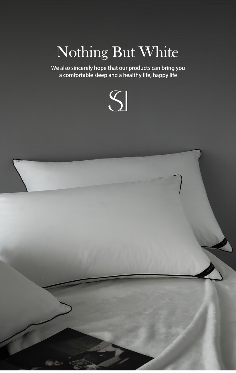 SIDANDA Pillow Core 95% White Goose Down Pillow Five-Star Hotel Down Pillow 100-Thread Count Cotton Medium Pillow 48*74cm 4