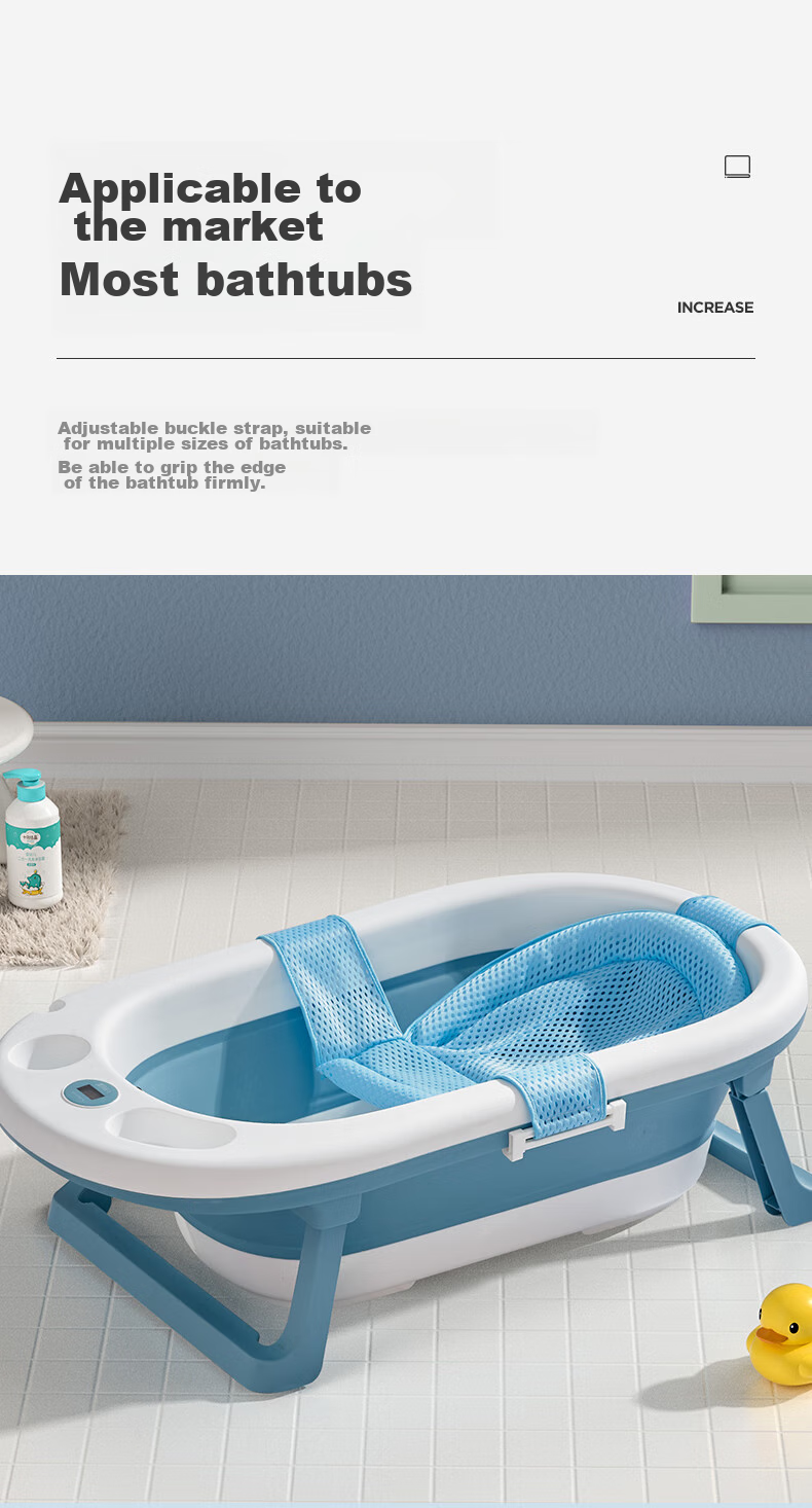 Shiyuejiejing Blue Bath Net, Baby Bathtub Mesh Cover, Sit Or Lie Down Bathing Aid 6
