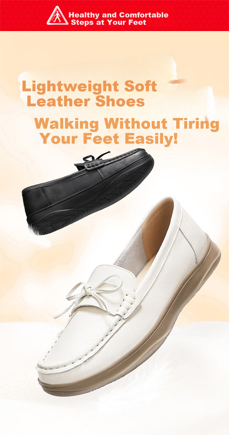 Zulijian Elderly Women's Shoes, Summer 2026, Breathable Low-Cut Flats, Mom Shoes, Ladies Casual Leather Shoes, 8692K Beige, Size 41 1
