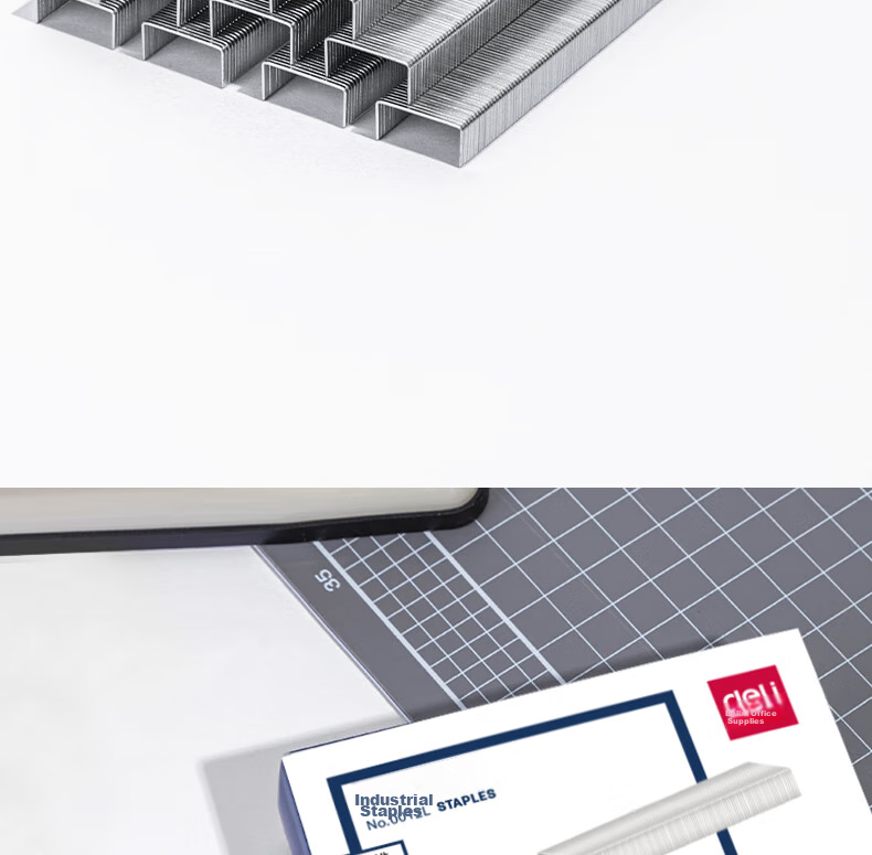 Deli 24/6 Factory High-Strength Long Industrial Staples, Office Staples, Single Box (4800 Pieces/box), Silver, Can Staple up to 25 Pages for Office Use, 0012L 10
