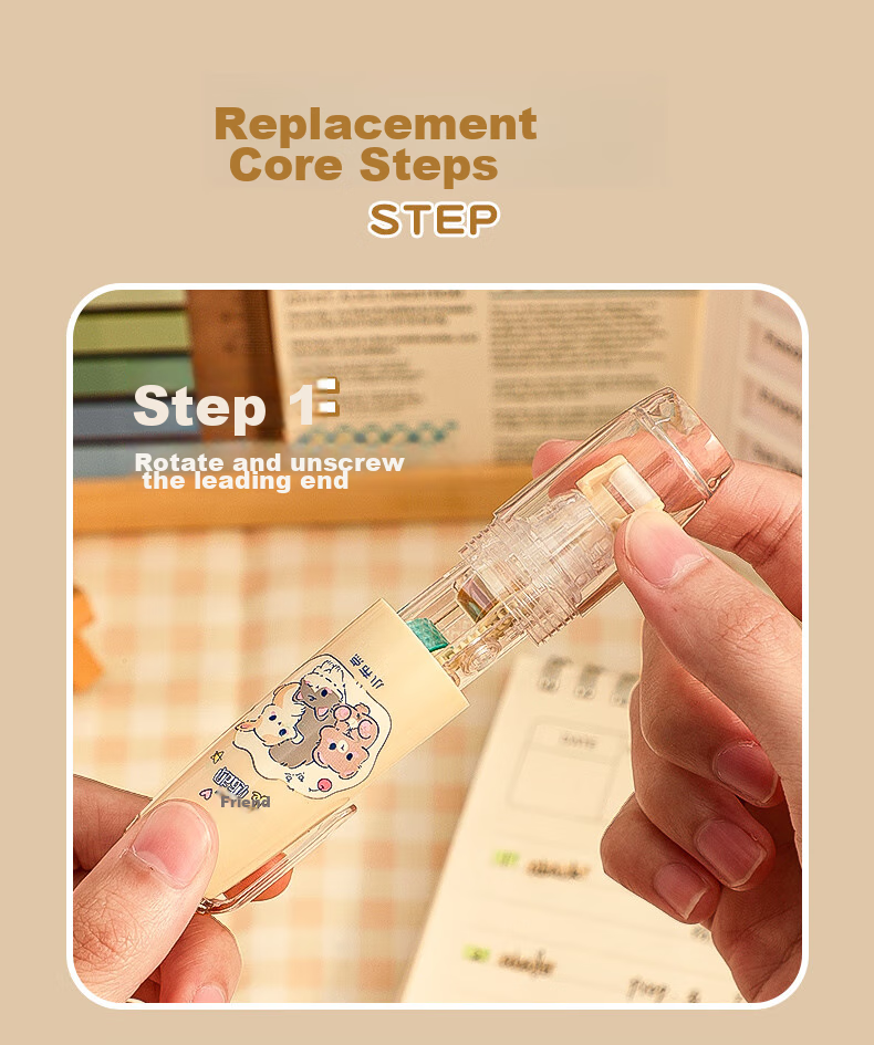 CHANGLi Push-Button Dispensing Glue Refill, Large Capacity Correction Tape, Double-Sided Dotted Glue, High Adhesion, Low Residue, for Children's Crafts, Journaling, Student Error Correction, Sticky Notes, Glue Pe 6