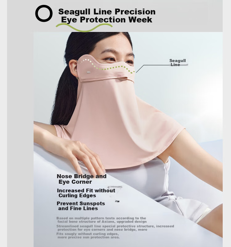 Beneunder Ice Silk Sun Protection Face Mask for Women, Neck Guard, UV Protection, High-Quality, Breathable Sunshade Face Cover for Summer Cycling 3