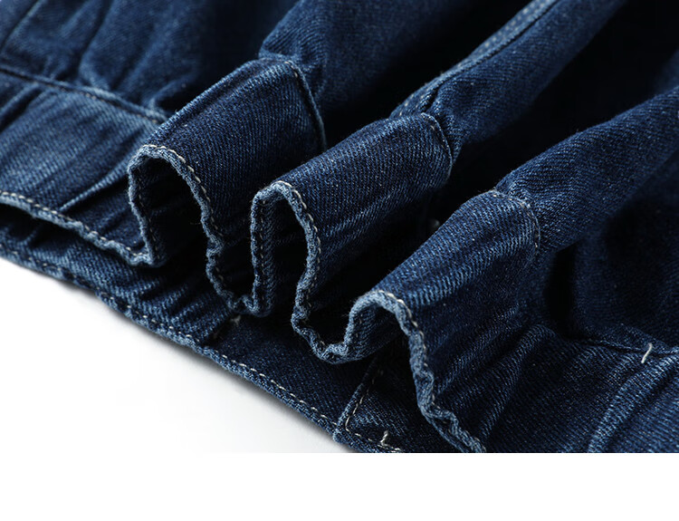 Dme Elastic Waist Denim Jacket with Small Lapel, Simple And Versatile Women's Short Denim Coat, Denim Blue, XL 15
