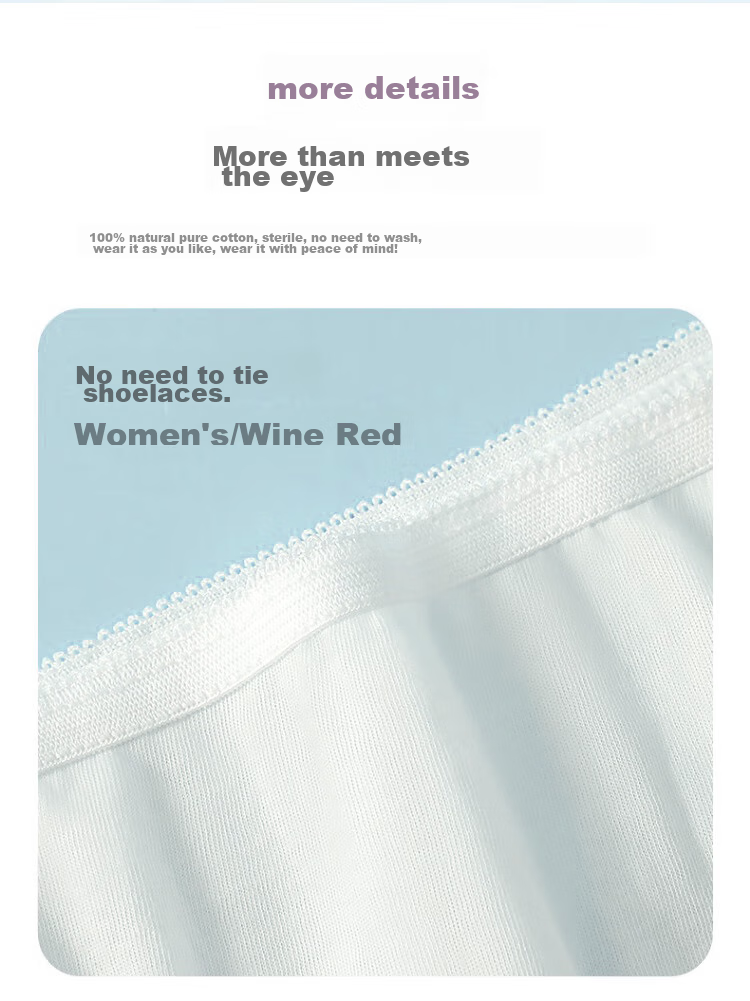 Langsha Disposable Women's Underwear Sterile Pure Cotton Wash-Free Convenient Travel Business Trip Maternity Postpartum Menstrual Period Individually Packaged 12