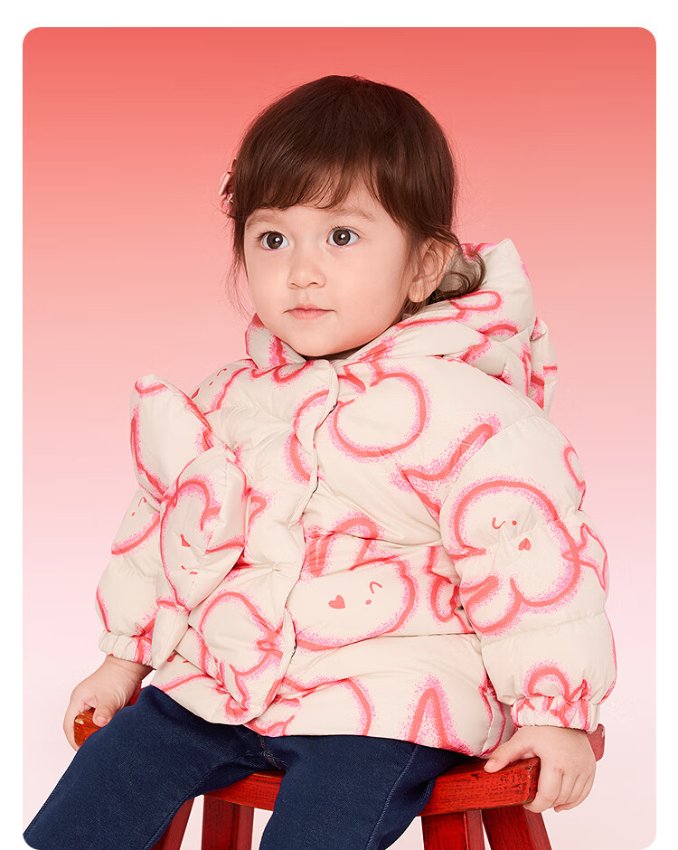 BALABALA Kids Down Jacket Girls 2025 New Red Lunar New Year Outfit Baby Warm Spring Traditional Style Coat 14