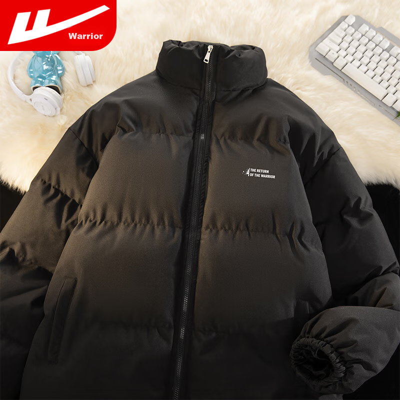 Huili Cotton Jacket for Men, Autumn And Winter Thickened Stand-Collar Puffer Jacket, Warm Cotton Coat for Men, Fleece-Lined Outerwear, Men's Top