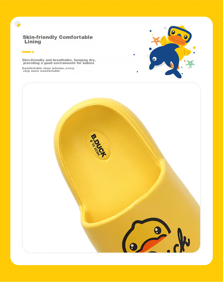B.Duck Children's Slippers, Boys And Girls Sandals, Indoor Home Shoes for Older Kids, Trendy 5943 Moonlight Color, Size 40 9