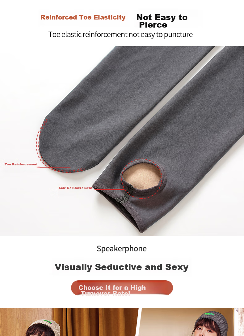 LangSha Autumn Winter Thickened Fleece Lined Slimming Sheer Fake Tights Warm Outerwear Women's Leggings 12