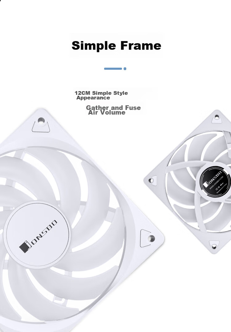 JONSBO SL-120CW Colorful White Edition, 12CM Case Fan (LED Light-Up Fan/3PIN Male-Female Connector, Can Be Connected in Series) 8