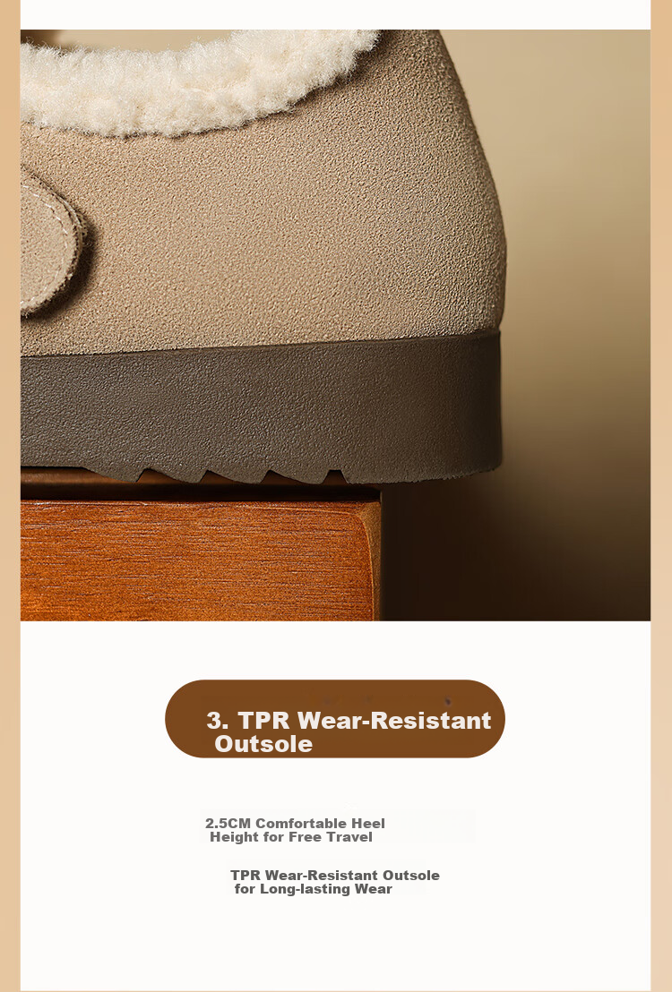 ZHR Bokeng Women's Retro Soft-Soled Slip-On Shoes, Soft Breathable Genuine Leather Casual Flats, AB55 Khaki, Size 39 8