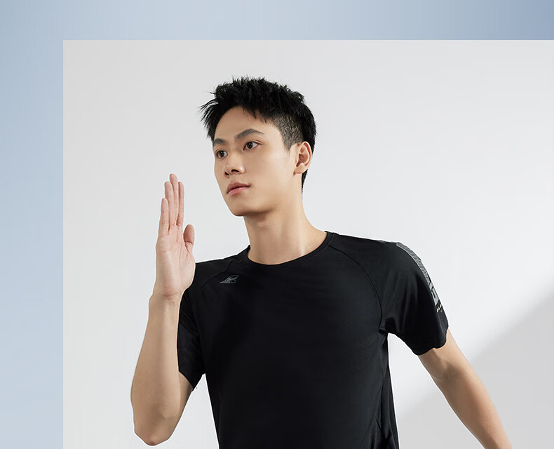 361° Men's Short-Sleeve T-Shirt, Summer Quick-Dry, Loose-Fitting, Athletic, Running, Fitness, Casual Top, Half-Sleeve, 652524101-6 32