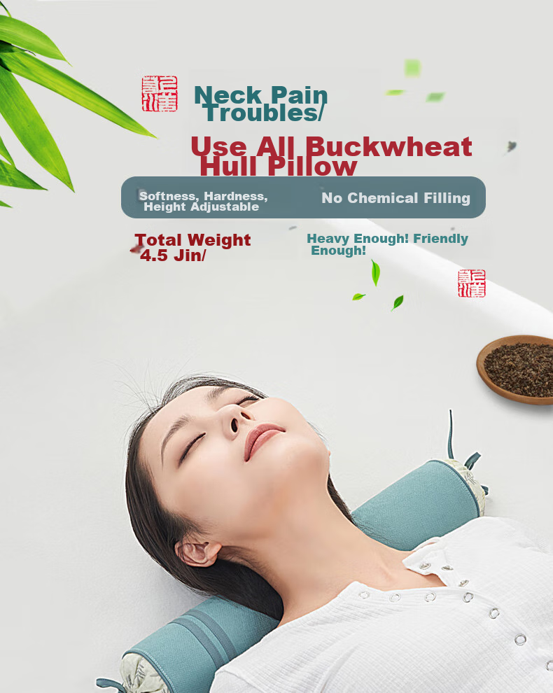 Shangfan Cervical Pillow with Cassia Seed Hard Pillow, Round Cylindrical Pillow, Candy Pillow, Adjustable Firmness And Height 2