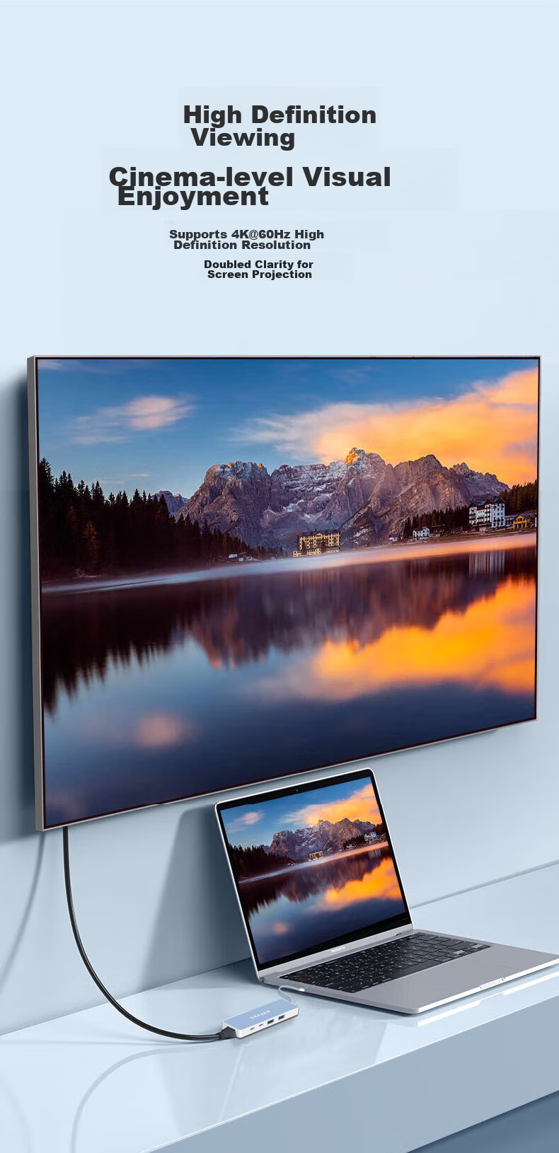 Lenovo Invests in Brand Yinengzhe Type-C Expansion Dock, HDMI Cable Converter, Hub Splitter, 4K60Hz Screen Mirroring, PD Fast Charging, Suitable for Laptops And Desktop Computers 6