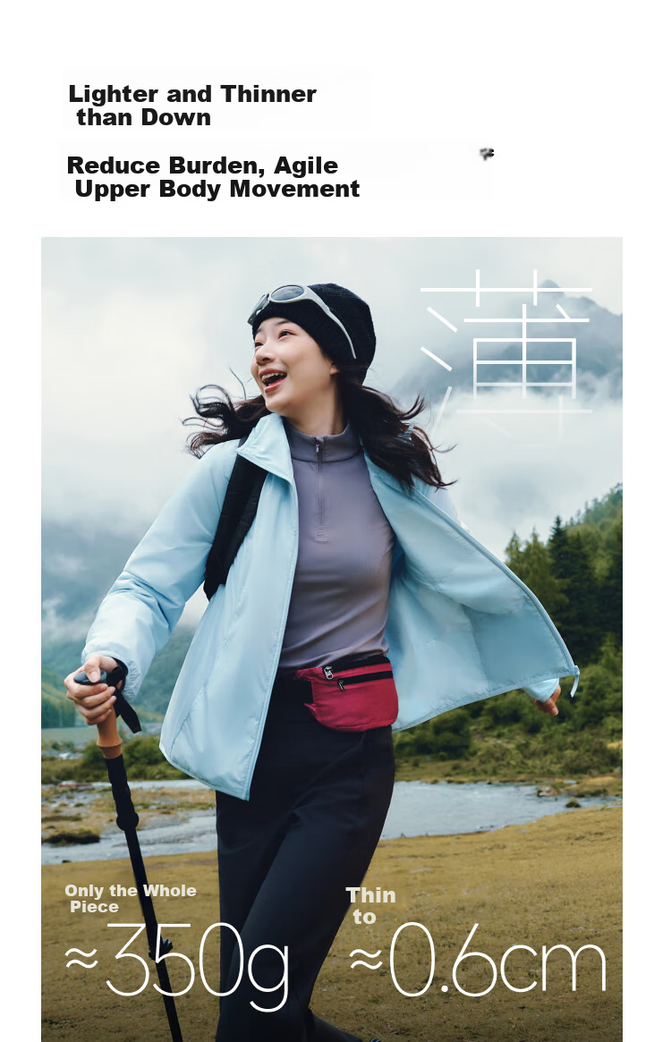 Beneunder Women's Jacket, Warm And Cold-Resistant, Zoned Elastic Fleece, Hooded, New Style, Medium Warmth, Lightweight, Quick-Heating Cotton Padded Coat, Machine Washable, CL020 10