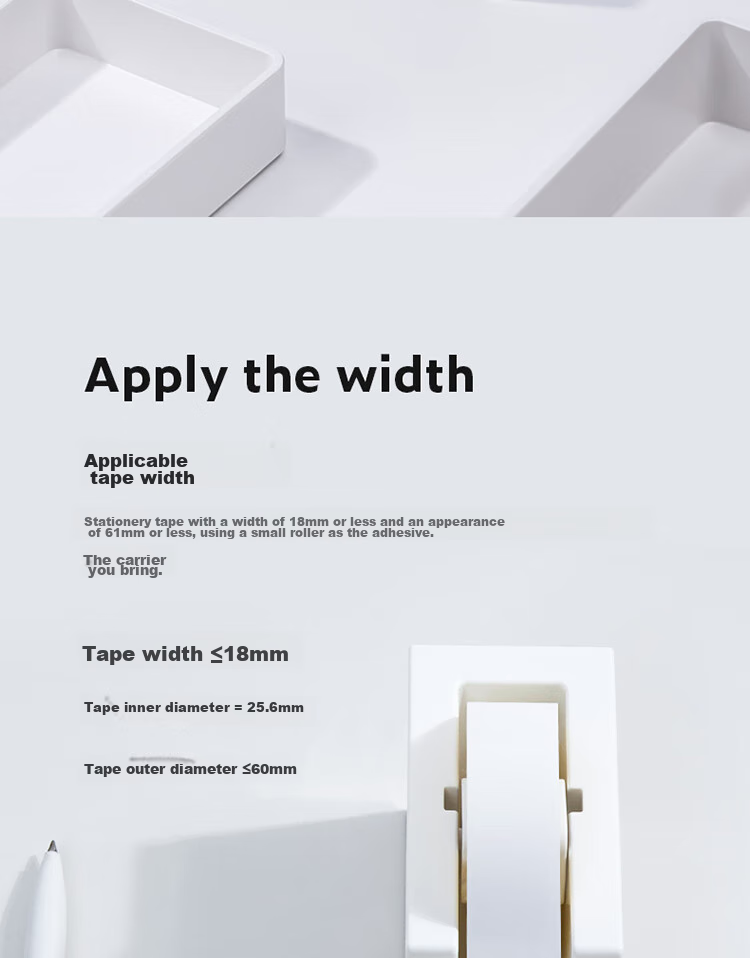 Deli Tape Dispenser, German Creative Design, Transparent Tape Cutter, Non-Slip Base, Smooth Cutting, for Office And Home Use, Ivory White NS121 10