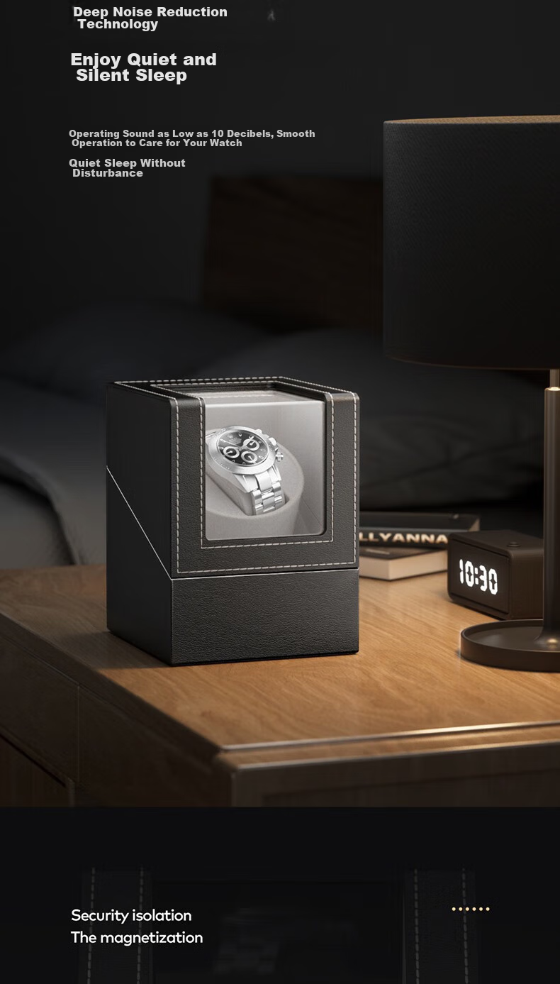 DUOJINJIANG Anti-Magnetic Silent Watch Winder, Dual Power (Plug-In And Battery), Imported Movement, Watch Storage Box, AI Smart Watch Care Device 8