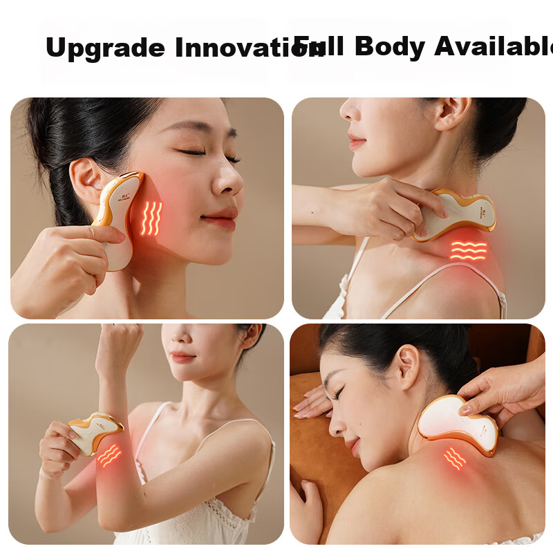 HEZHENG [Mid-Autumn Festival Gift] Electric Gua Sha Board Facial Scraper, Heatable Massage Device, Full Body Massage And Hot Compress Gua Sha, Birthday Gift for Girlfriend, G2