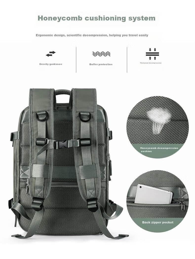 Landcase Backpack, Travel Bag for Women, Large Capacity, Shoulder Bag, Business Trip Bag, Laptop Bag for Men, 5162 Dark Green, Large Size 7