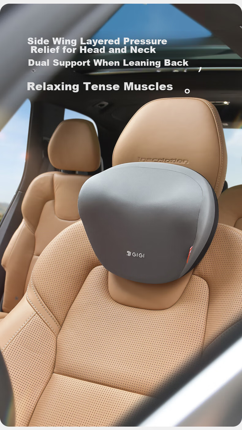 GiGi Car Headrest, Neck Support Pillow for Vehicles, Driver's Seat Cushion, Lumbar Support, Suitable for Maybach And Tesla, Universal Fit 8