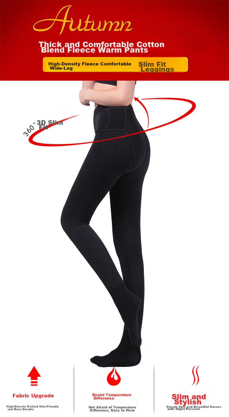 Afandi Thick Warm Pants And Socks for Women, Comfortable Cotton-Like Fleece Slimming Base Layer Leggings And Socks [2024 Fall New Product] 2