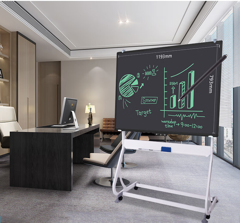COMIX Handwriting Tablet Stand, Adjustable S-Shaped Mobile Whiteboard And Blackboard Stand, Office Training Doodle Drawing Board Stand, 90*200cm, DSS-1004 7