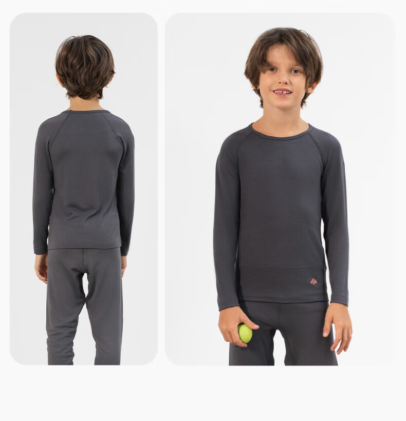 AIMER KIDS Double Warmth Moisture-Absorbing Thermal Underwear Boys Double-Layer Stomach and Neck Protection Autumn Blue Top 175 3