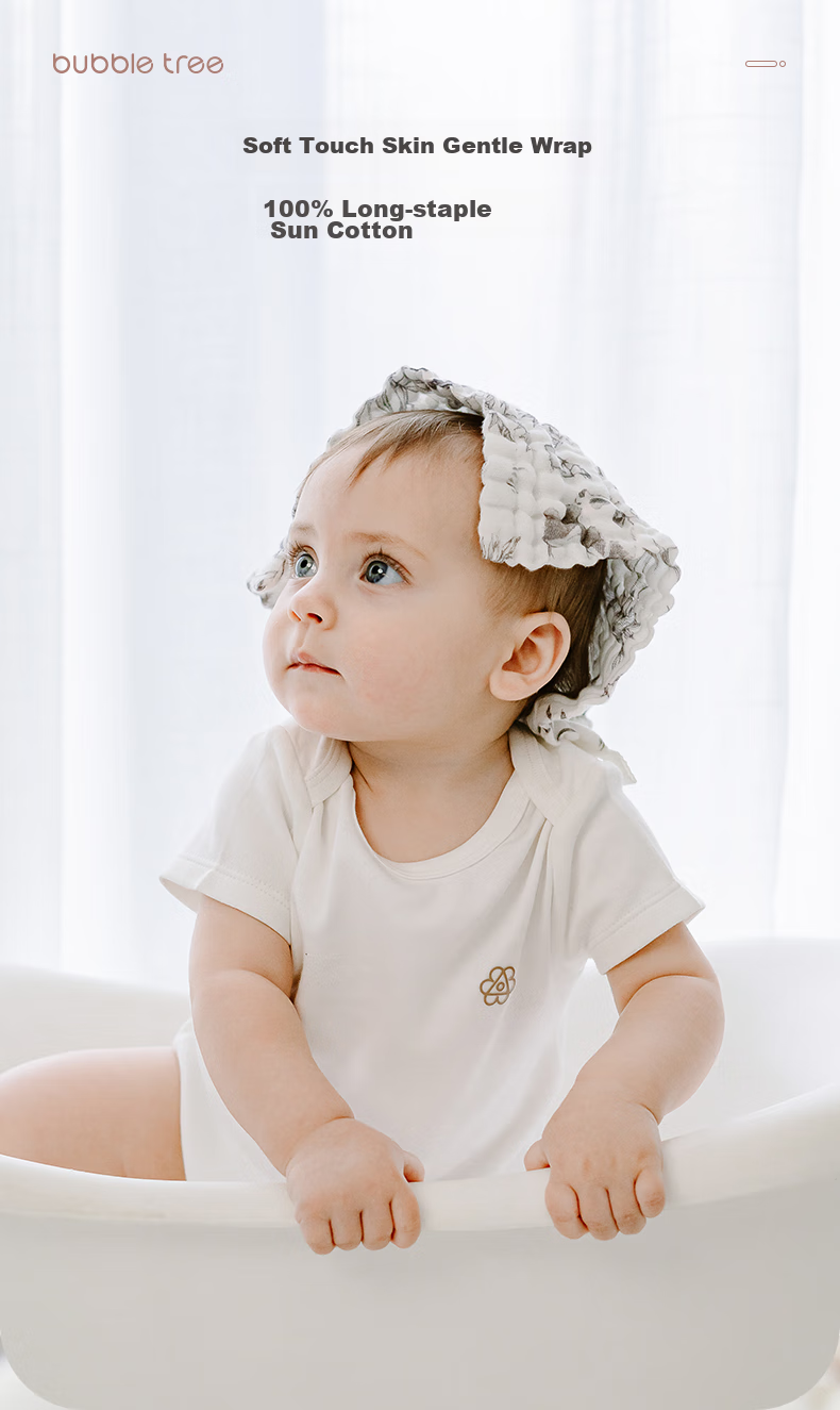 BUBBLE TREE Baby Drool Bib, Newborn Bamboo Cotton Ultra-Soft Small Square Towel, Infant Children's Face Wipe 9