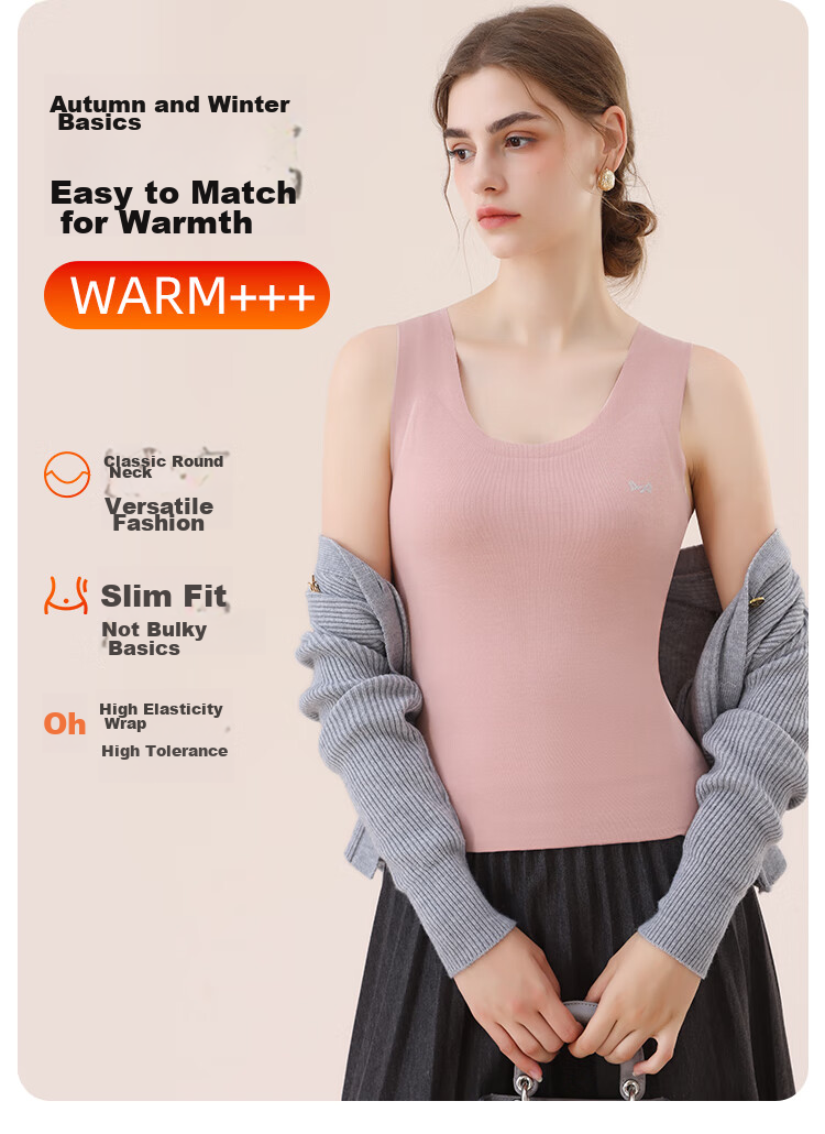 MiiOW 100% Wool Women's Thermal Vest, Fleece-Lined Thick Warm Undershirt, Women's Sleeveless Jacket, Purple, Size M 4