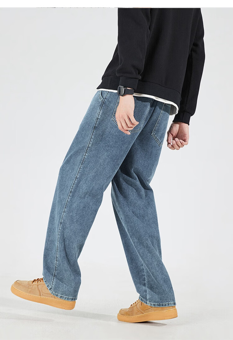 TonLion 2026 Spring And Autumn New Men's Jeans, Loose Straight-Leg Pants, Retro American-Style Trendy Brand Versatile Long Trousers 7