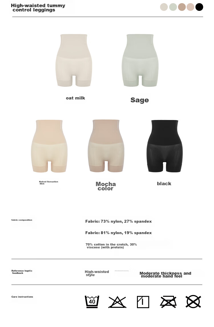 Ubras High-Waisted Shaping Shorts, Breathable Seamless Postpartum Belly Control Underwear for Women, Three-Quarter Length, Black, Size S 11