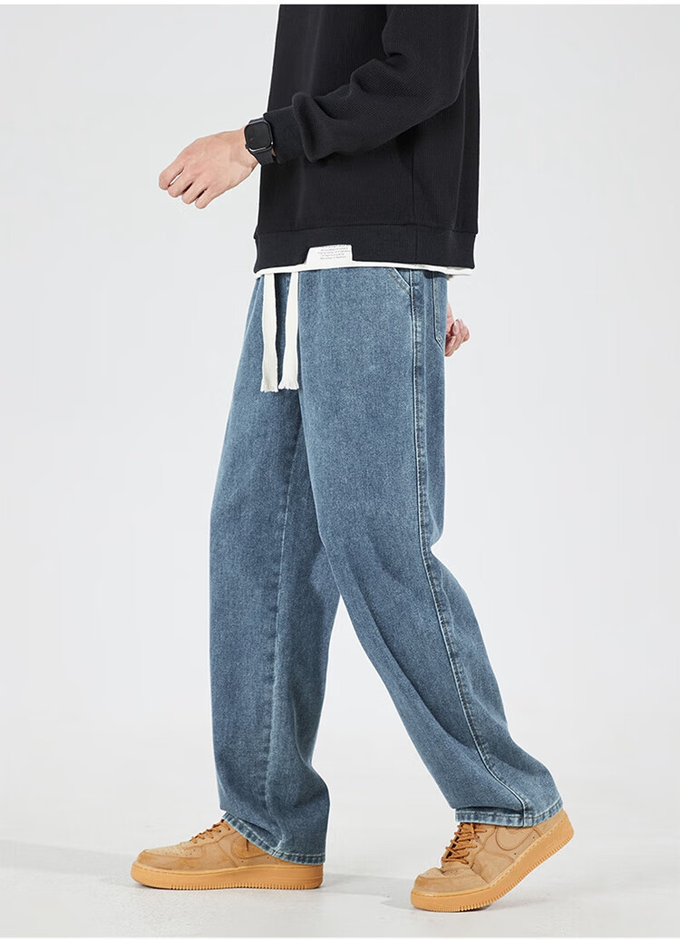 TonLion 2026 Spring And Autumn New Men's Jeans, Loose Straight-Leg Pants, Retro American-Style Trendy Brand Versatile Long Trousers 5