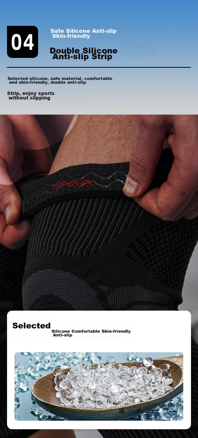 MIZUNO Knee Pads, Professional Sports for Basketball, Badminton, Running, Hiking, Anti-Collision Knee Ligament Protection Gear, B525XL-Black And Gray, 2 Pieces 7