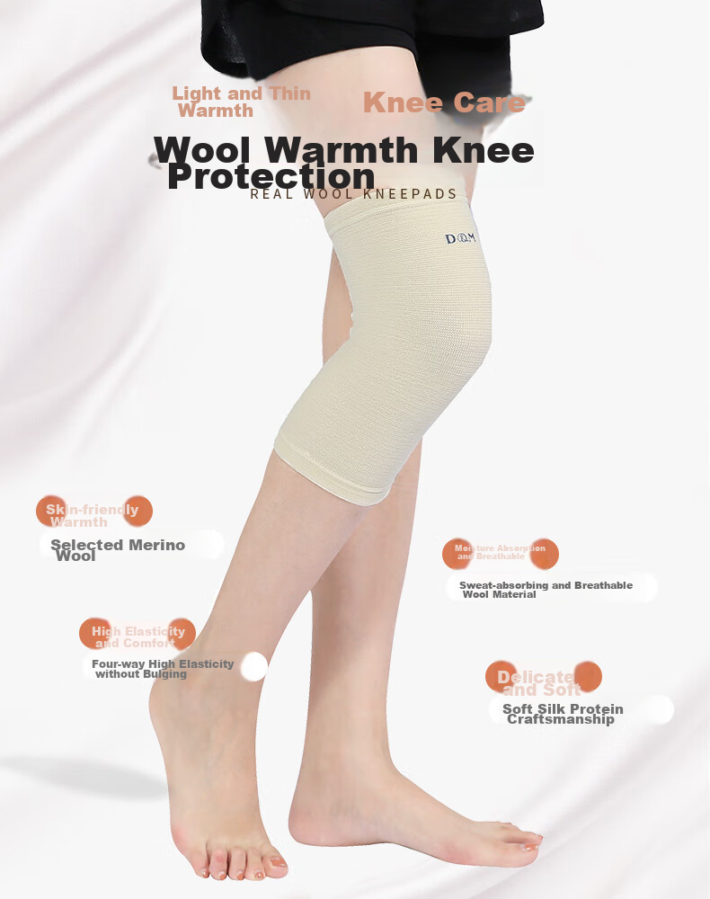 D&M Merino Wool Thermal Knee Pads, Thickened, for Middle-Aged And Elderly with Cold Legs And Arthritis, Autumn And Winter Extended Leg Protection, for Men And Women, One Pair 1