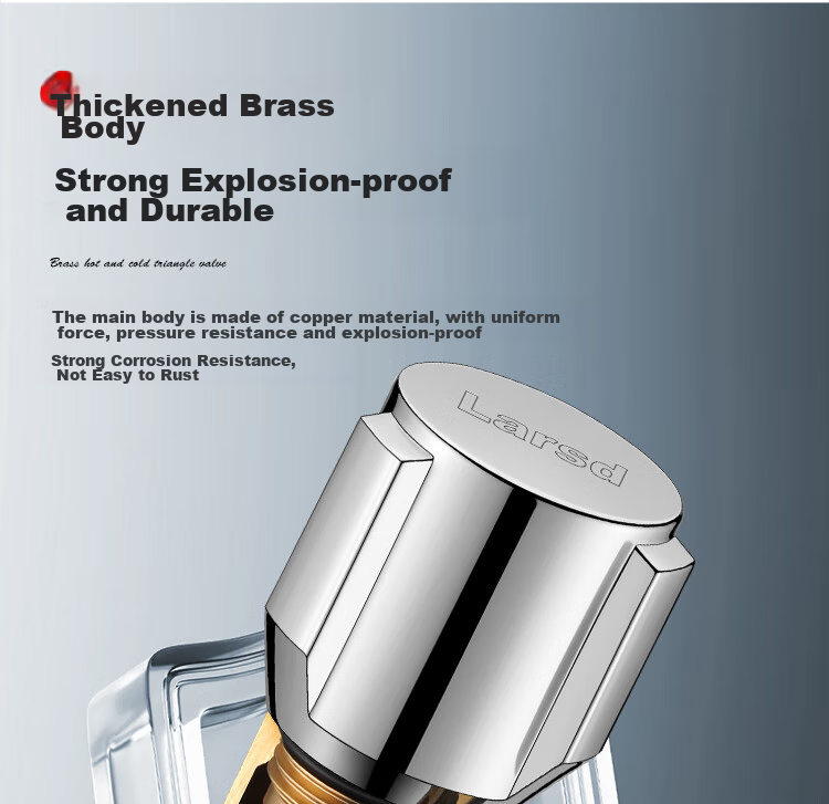 Larsd Full Copper Thickened Angle Valve, Hot And Cold Water Compatible Quick-Open Triangular Valve, High Flow Angle Valve, Stop Valve LD107 6