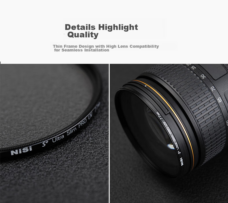 NiSi Ultra-Thin UV Filter, 52mm UV Filter for DSLR And Mirrorless Camera Lenses, Protective Filter for DSLR And Mirrorless Cameras, Accessory Lens Filter, Standard UV Filter Suitable for Canon, Nikon, Sony 7
