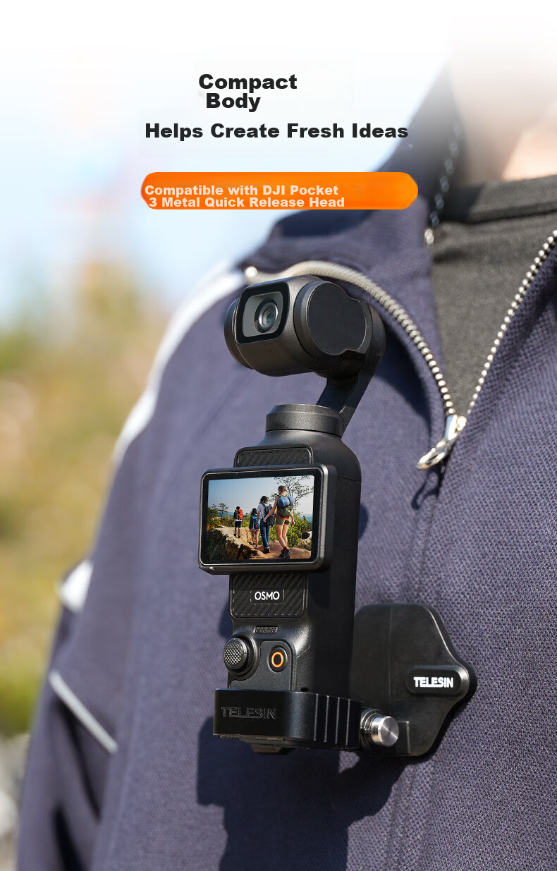 TELESIN Compatible Metal Expansion Adapter for DJI Pocket 4/3, Protective Frame for Action Camera Osmo Pocket 3 1