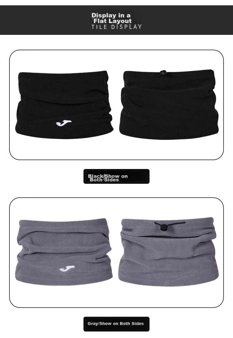 JOMA Fleece Neck Gaiter, Autumn And Winter Thickened Warm Neck Protection, Cycling Face Mask, Outdoor Windproof And Cold-Proof Scarf, Black, One Size Fits All 6