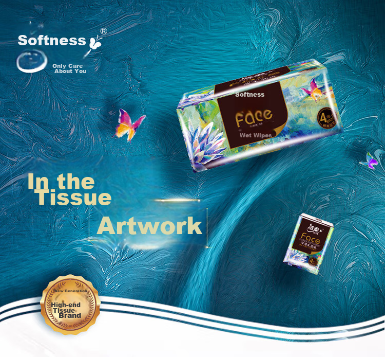 C&S Facial Tissues, Art Oil Painting Face Box, 4-Ply 90 Sheets*4 Boxes, Thickened Water-Absorbent Facial Tissues, Soft And Gentle on Ski 2